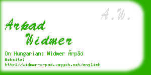 arpad widmer business card