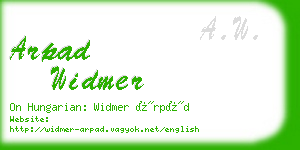 arpad widmer business card